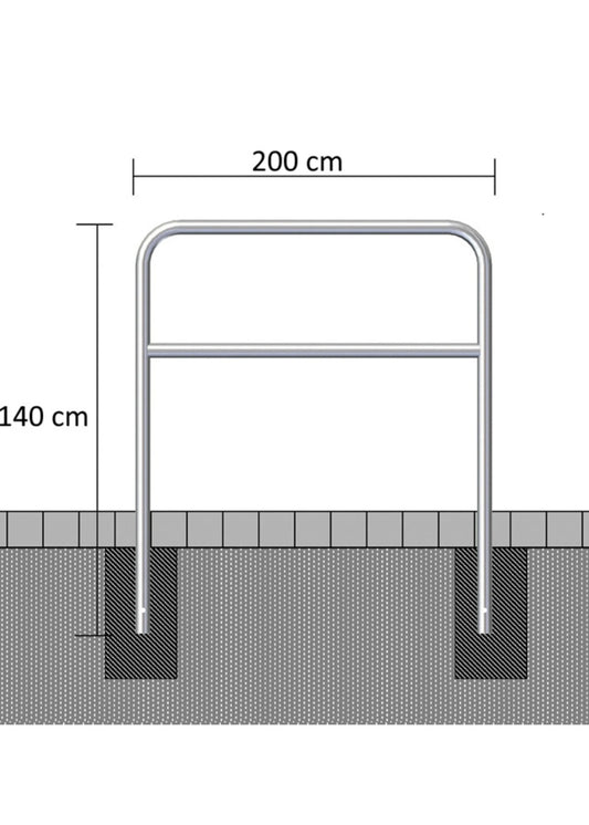Absperrbügel Stahl verzinkt 200 cm x 140 cm