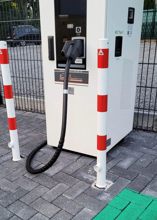 Absperrpfosten 90 cm rund – Herausnehmbar mit Dreikantschloss