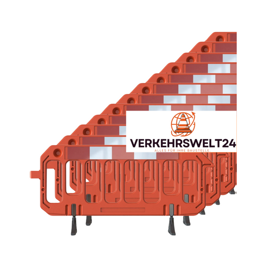 Kunststoff Absperrgitter Orange 6 Stück – 200 x 100 cm